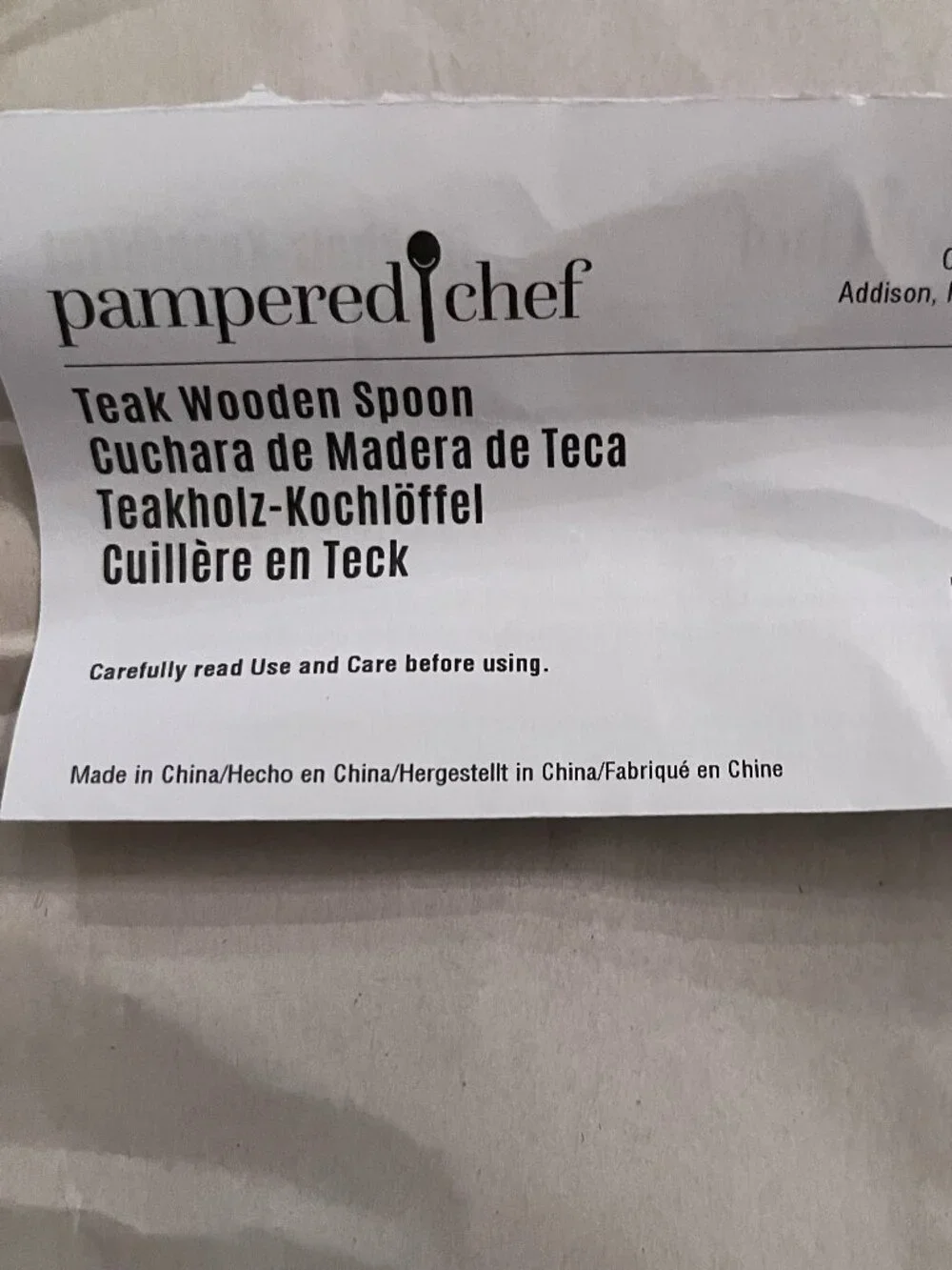 Pampered Chef Teak Wooden Spoon Cooking Serving Utensil Non-Stick Safe